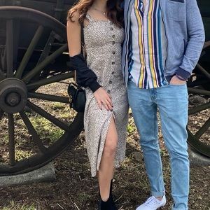 Long cheetah print dress